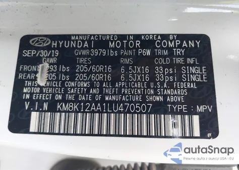 2020 Hyundai Kona Se из США, поврежденный, VIN KM8K12AA1LU470507